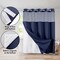 Americanflat 72x75 Hookless Waffle Pattern Shower Curtain - Water-Resistant Long Shower Curtain with Sheer Panel, Snap-In Liner, and Grommets